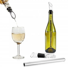Bâton rafraîchisseur de vin avec verseur intégré