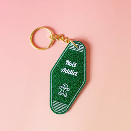 Porte clés Noël Addict: Paillettes vertes