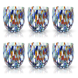 Verre à eau en verre soufflé « Les couleurs de Murano » - ARLECCHINO