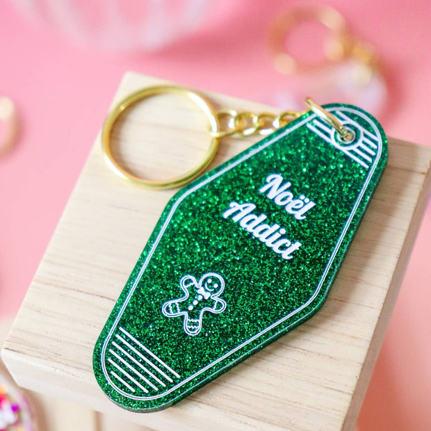 Porte clés Noël Addict: Paillettes vertes