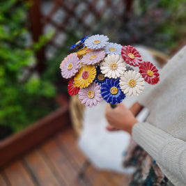 Gerbera en céramique diamètre env. 5 cm | tige 39 cm: Blanc