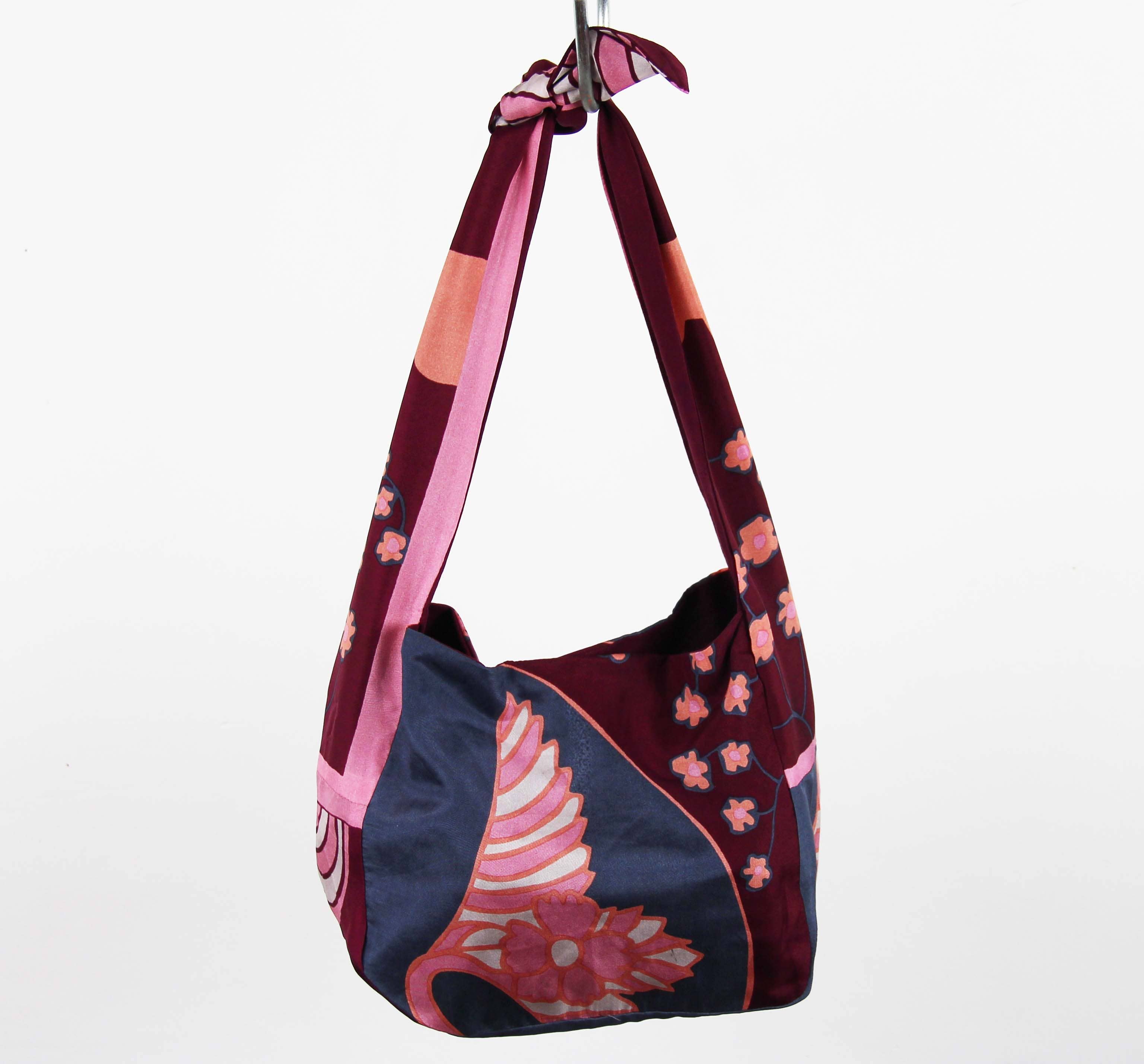 Sac Bobby en Soie Agami Bordeaux