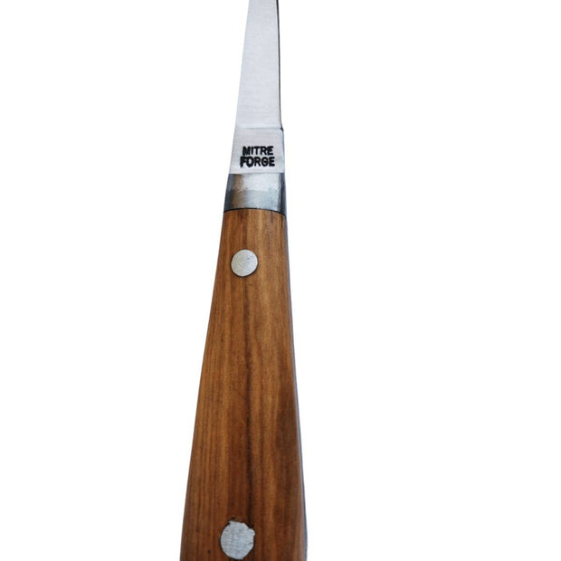 Lancette à huîtres avec manche en bois d'olivier résistante