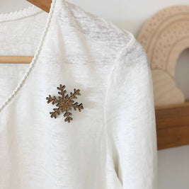 Pin's en paillettes - Flocon de neige: Bleu