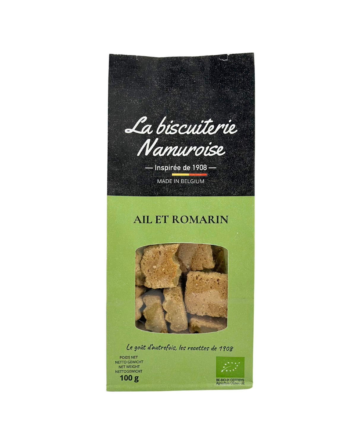 Biscuits salés - ail & romarin - BIO (SACHET 100g)