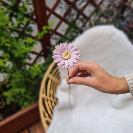 Gerbera en céramique diamètre env. 5 cm | tige 39 cm: Rose