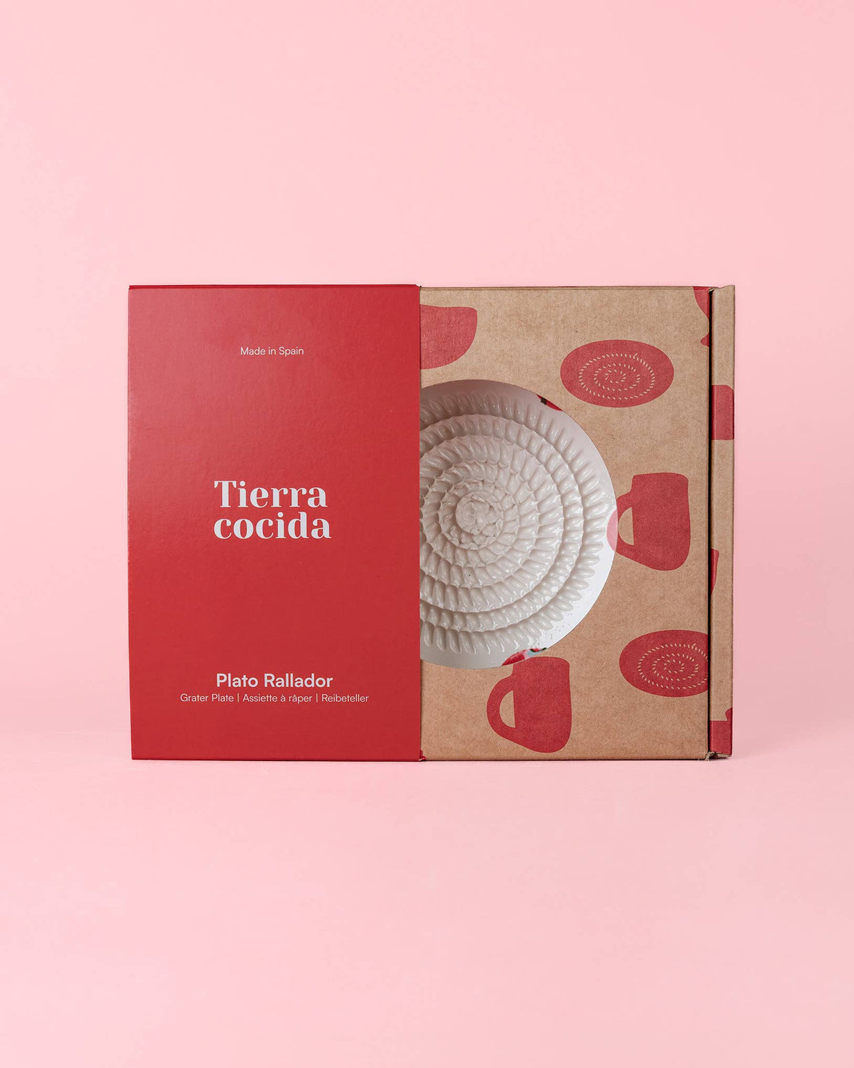 Plaque râpe à ail en céramique - Moyenne Rouge et Bleue - Pomodoro: AVEC EMBALLAGE