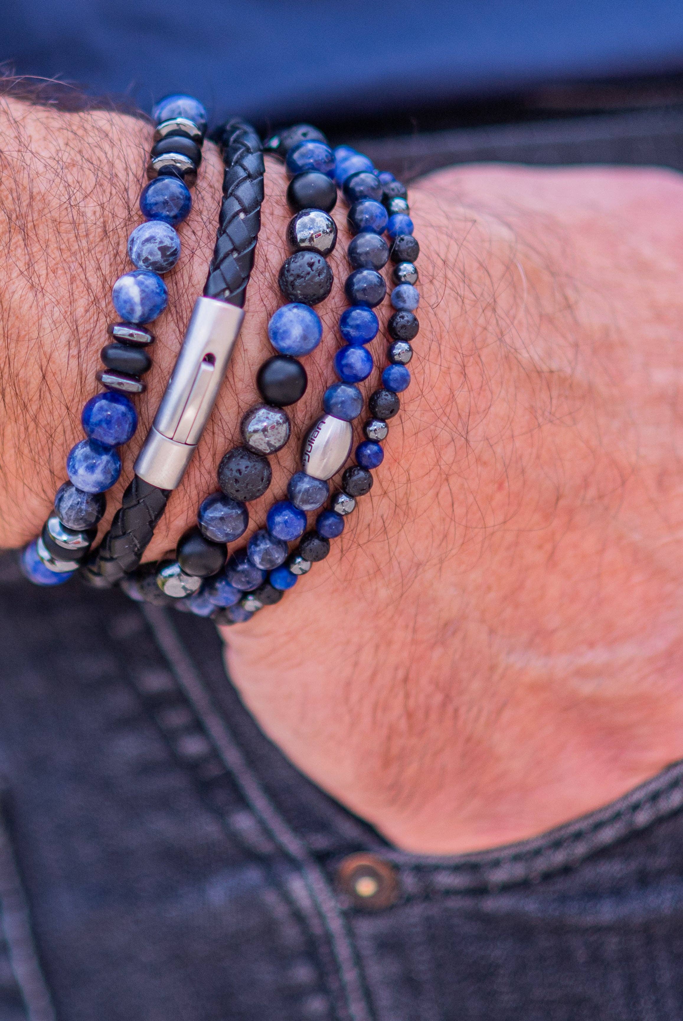 Enam mix bleu et noir: XL- 20 cm
