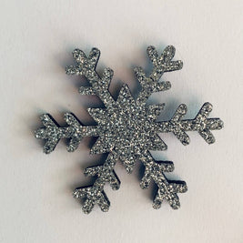 Pin's en paillettes - Flocon de neige: Bleu