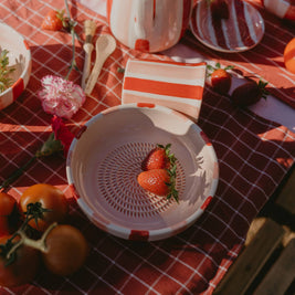 Assiette râpe-ail en céramique - rose moyen et rouge - Sweetheart