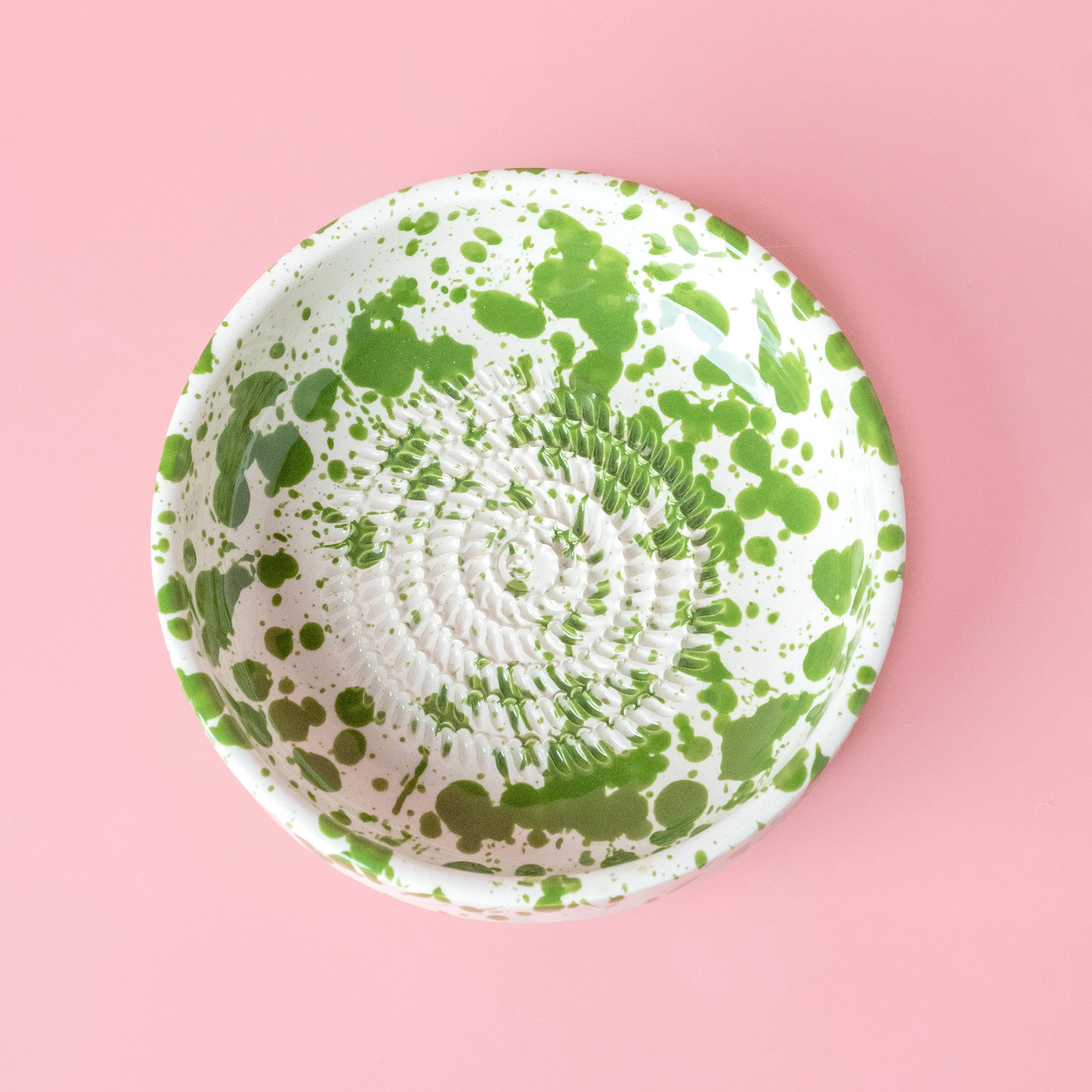 Assiette râpe-ail - Grande céramique verte - Vert mousse