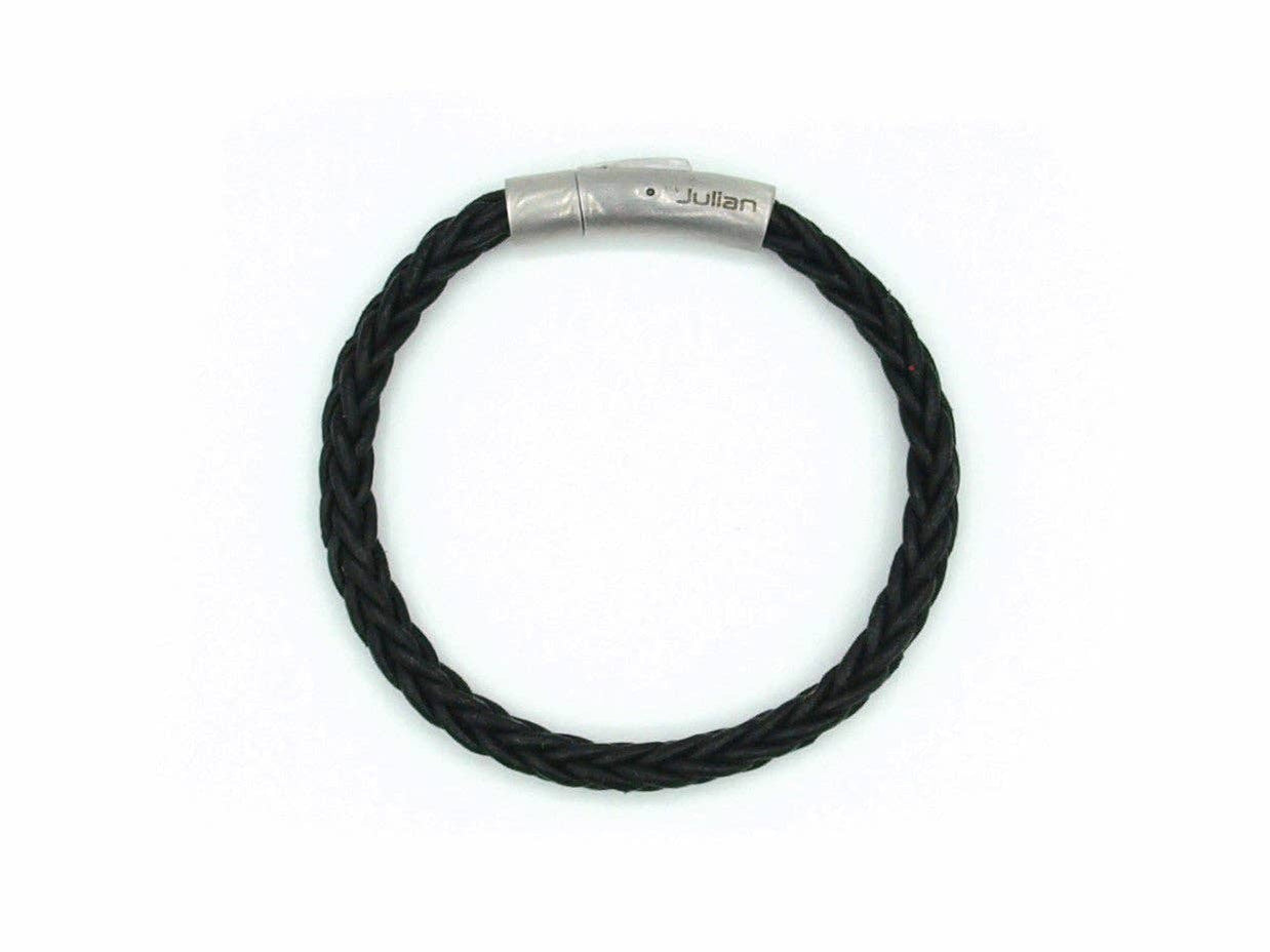 Bracelet homme Valo noir - 6 mm: XL- 20 cm