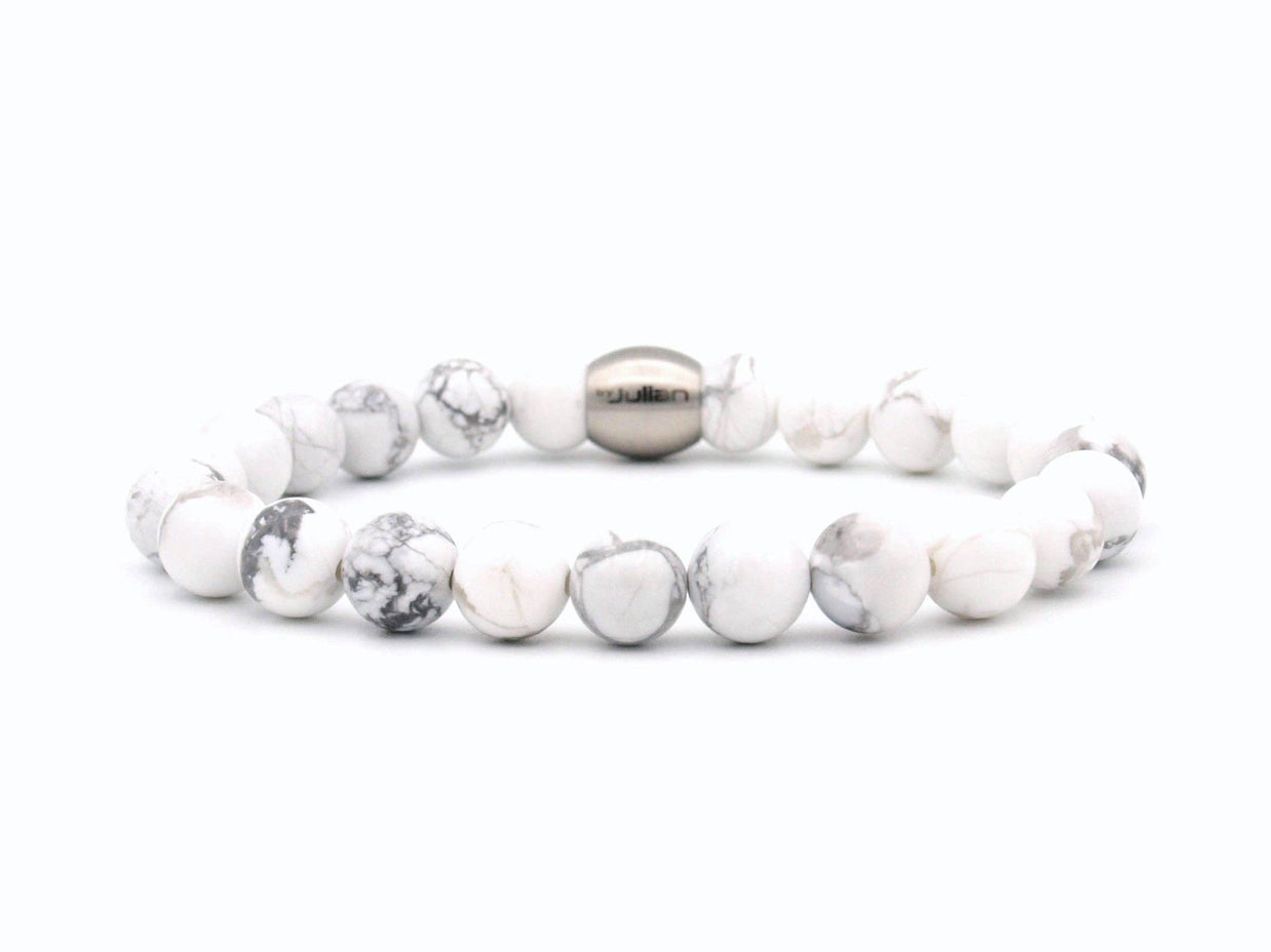 Bracelet pour homme en howlite de 8 mm signé by julian: L- 19 cm