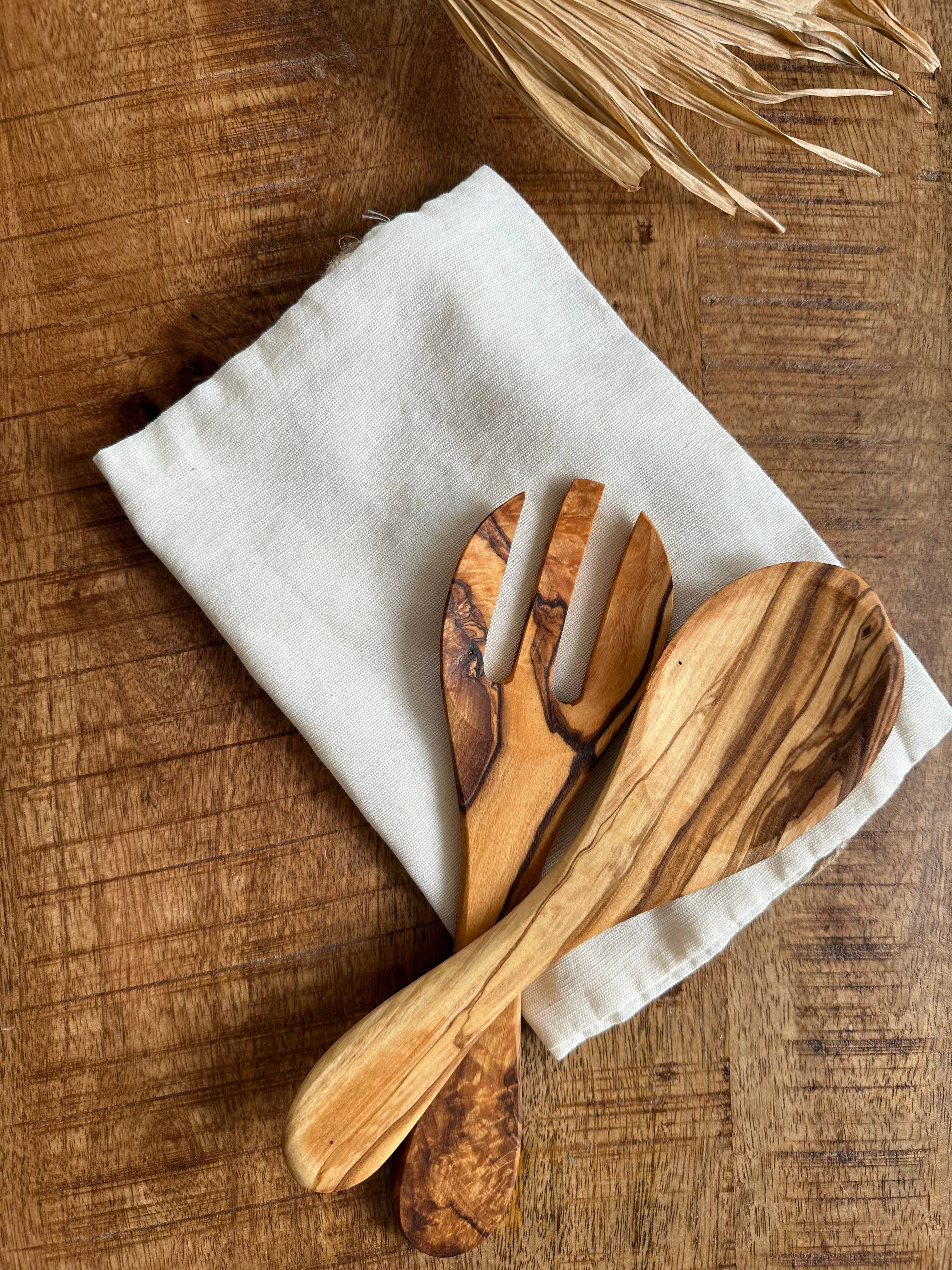 Couvert à salade 25CM Bois d'Olivier