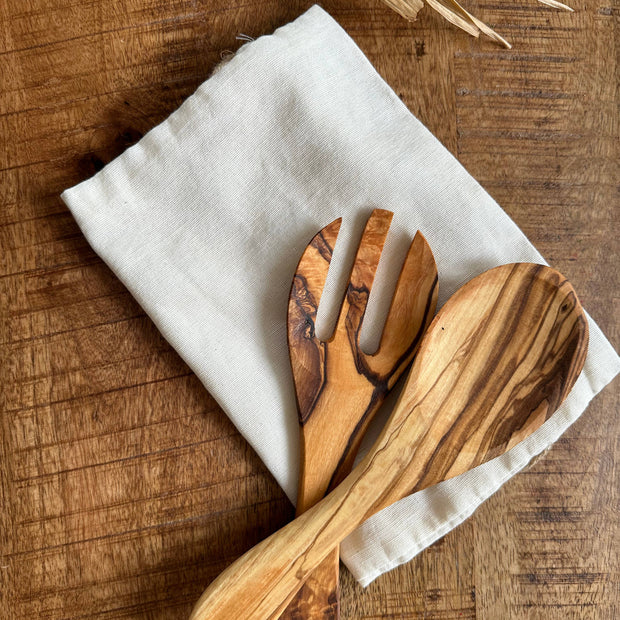 Couvert à salade 25CM Bois d'Olivier
