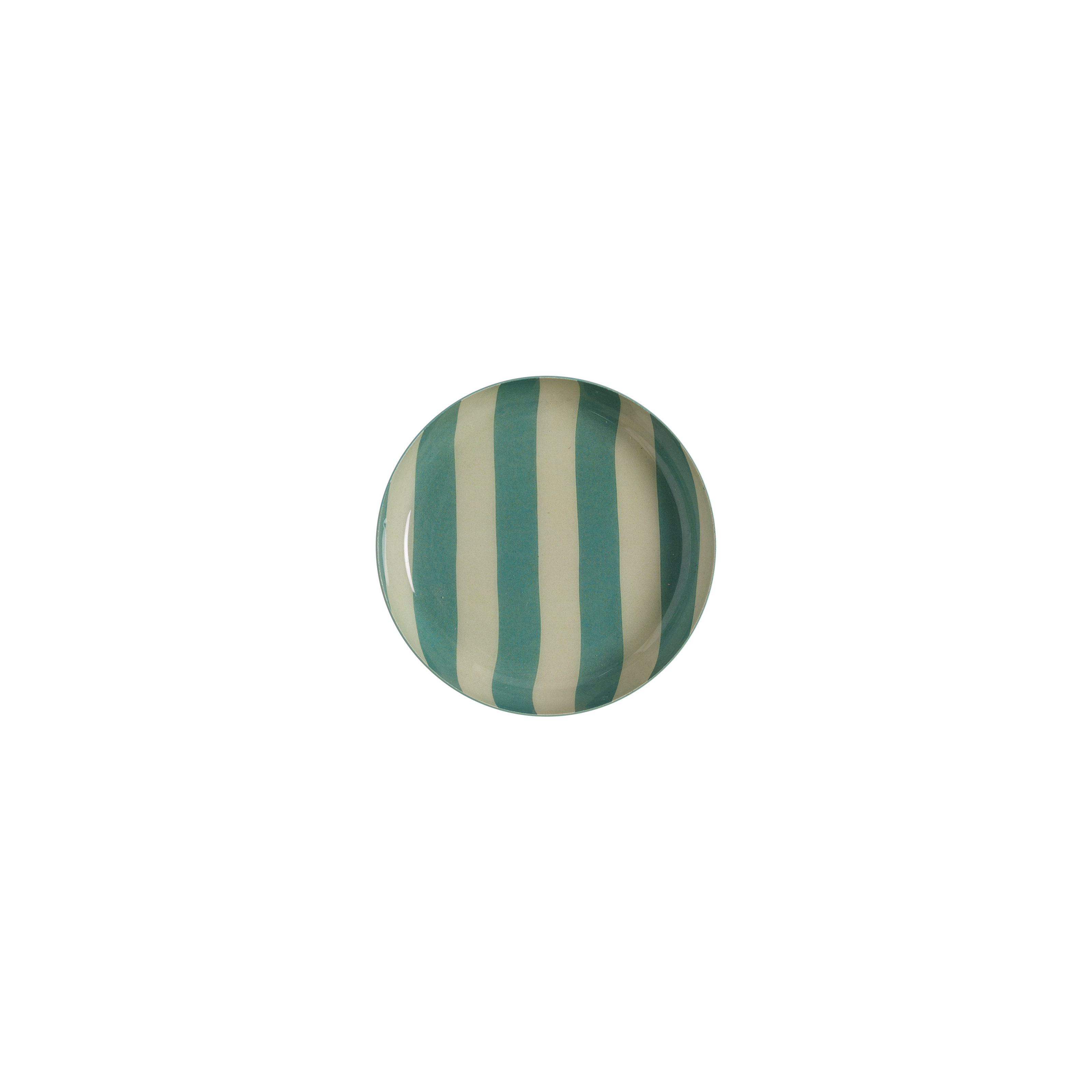 Plateau Rondo 10 cm - Rayures Emeraude