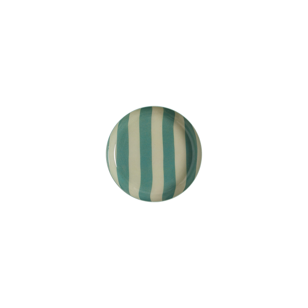Plateau Rondo 10 cm - Rayures Emeraude