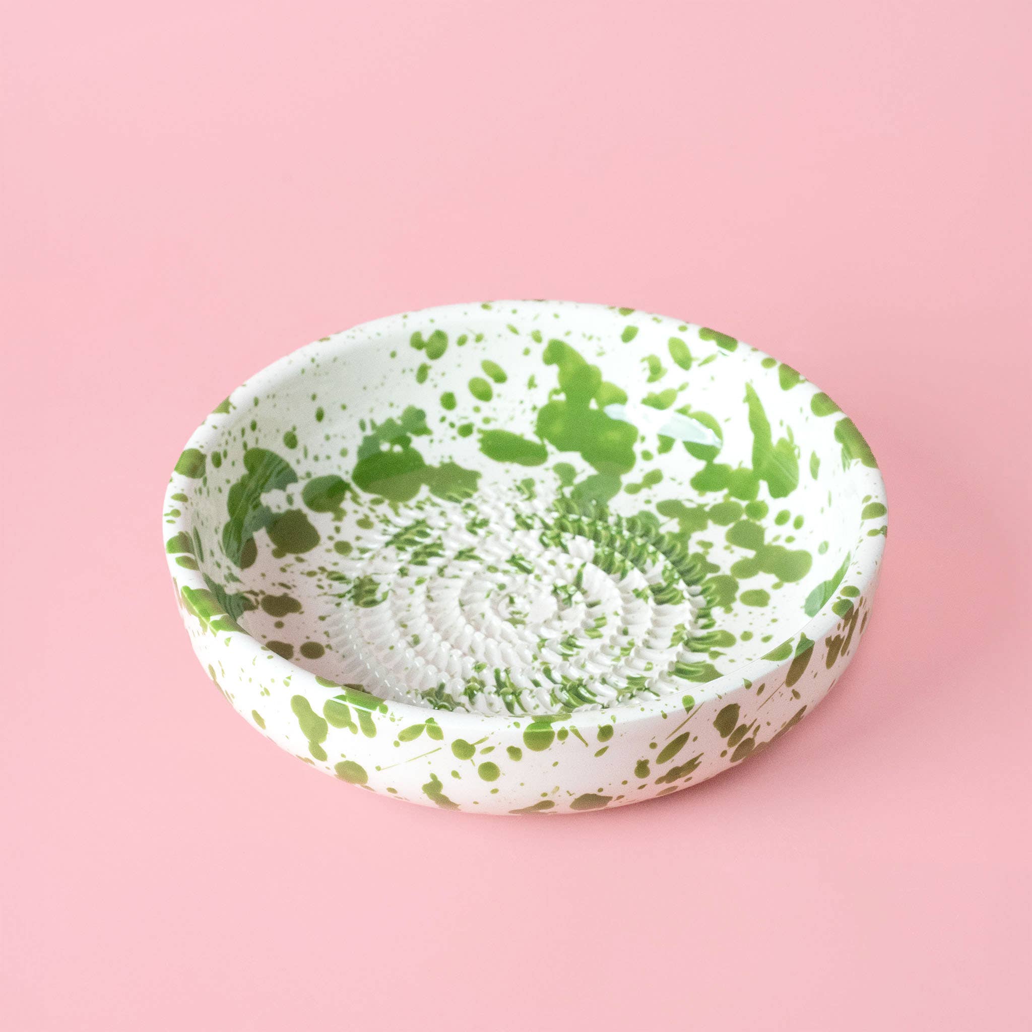 Assiette râpe-ail - Grande céramique verte - Vert mousse