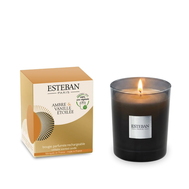 Bougie parfumée initiale - Ambre & Vanille étoilée - rechargeable - 180g