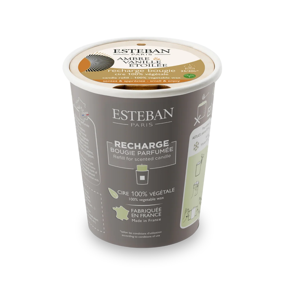 Recharge pour bougie parfumée - Ambre & Vanille étoilée - 180g