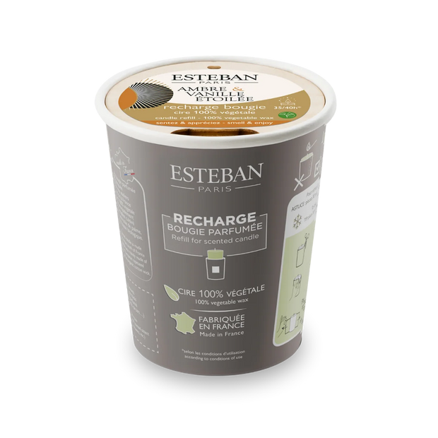 Recharge pour bougie parfumée - Ambre & Vanille étoilée - 180g