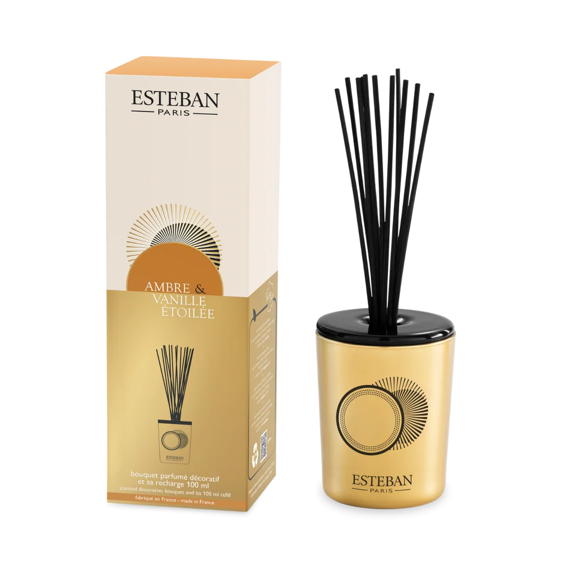 Bouquet parfumé décoratif - Ambre & Vanille étoilée - rechargeable - 100mL