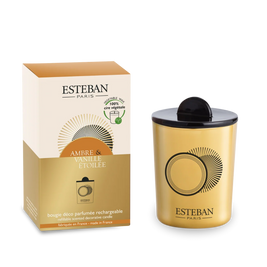 Bougie parfumée décorative - Ambre & Vanille étoilée - rechargeable - 180g