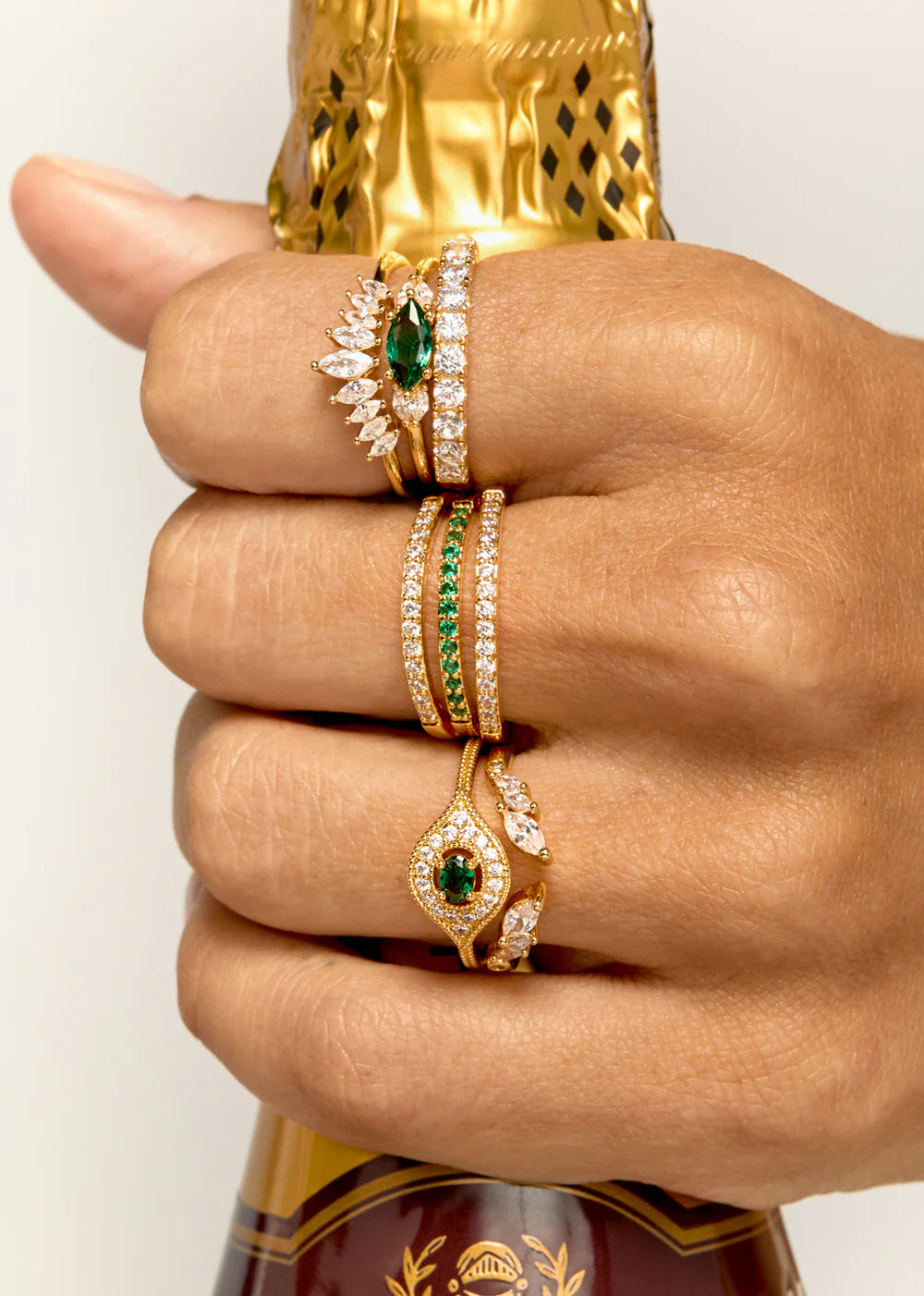 BAGUE - GREEN MAJESTIC EYE