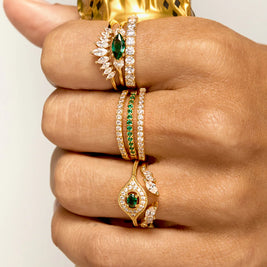 BAGUE - GREEN MAJESTIC EYE