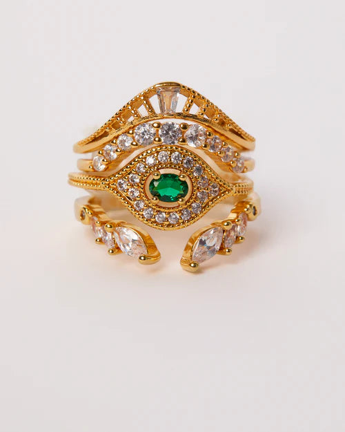 BAGUE - GREEN MAJESTIC EYE