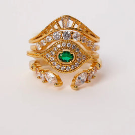 BAGUE - GREEN MAJESTIC EYE