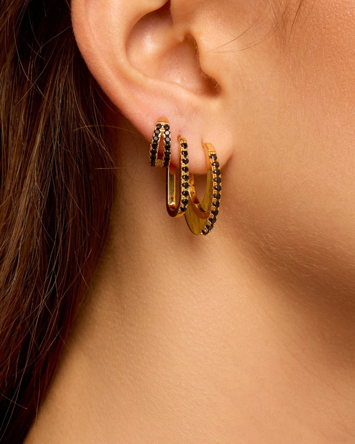 BOUCLES D'OREILLES - BLACK STELLAR