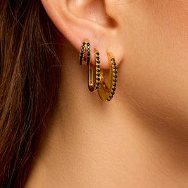 BOUCLES D'OREILLES - BLACK SHINY JAZZY