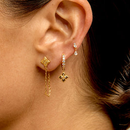 BOUCLES D'OREILLES - LOTUS CHAIN