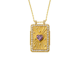 COLLIER - AMETHYST HEART BOHEME