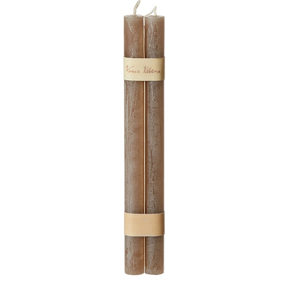 S/2 Bougies coniques en bois® (suspendues), sucre de canne TAUPE