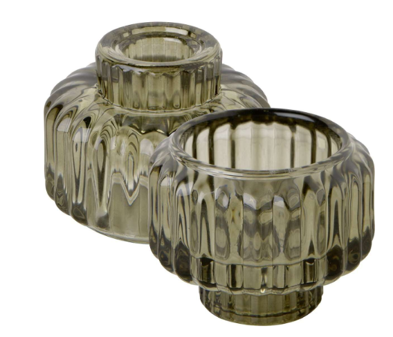 Bougeoir GRIS, verre