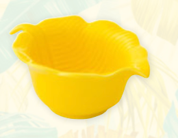 Bol Jaune En Forme de Feuille 15x11,5cm