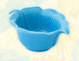 Bol Bleu En Forme de Feuille 15x11,5cm