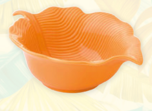 BOL ORANGE FORME FEUILLE 21x16cm