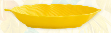 COUPELLE JAUNE FORME FEUILLE 26x11,5