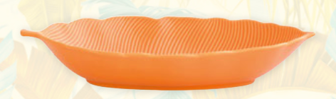 COUPELLE ORANGE FORME FEUILLE 26x11,5