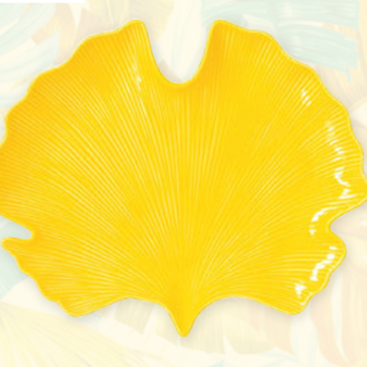 PLAT DE SERVICE FEUILLE JAUNE 35x29cm BAHAMAS