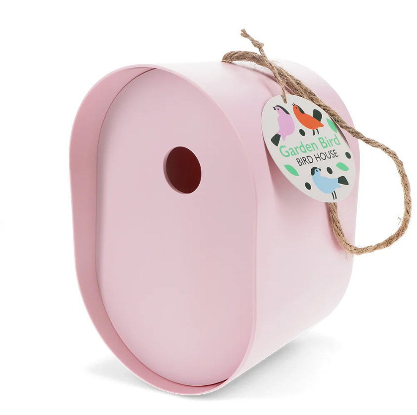 Nichoir ovale en fibre de bambou - Rose