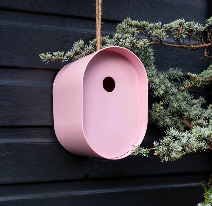 Nichoir ovale en fibre de bambou - Rose