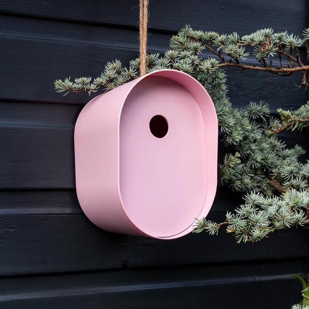 Nichoir ovale en fibre de bambou - Rose