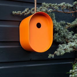 Nichoir ovale en fibre de bambou - Orange