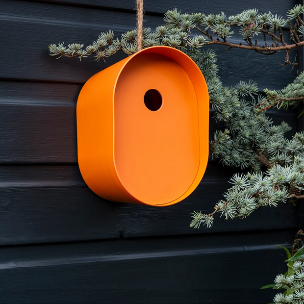 Nichoir ovale en fibre de bambou - Orange