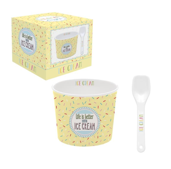 Coupelle à glace JAUNE Confettis