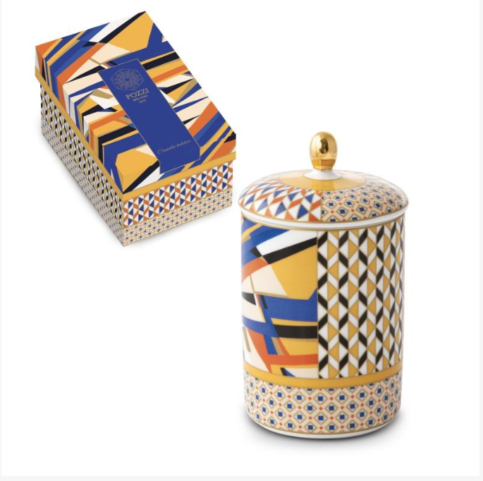 Bougie parfumée dans un pot en porcelaine LIVING ABSTRACT